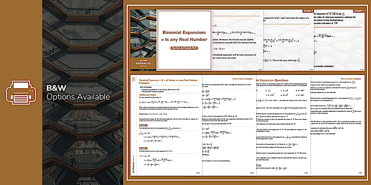 👉 Binomial Expansion: n Is Any Real Number (Teacher-Made)