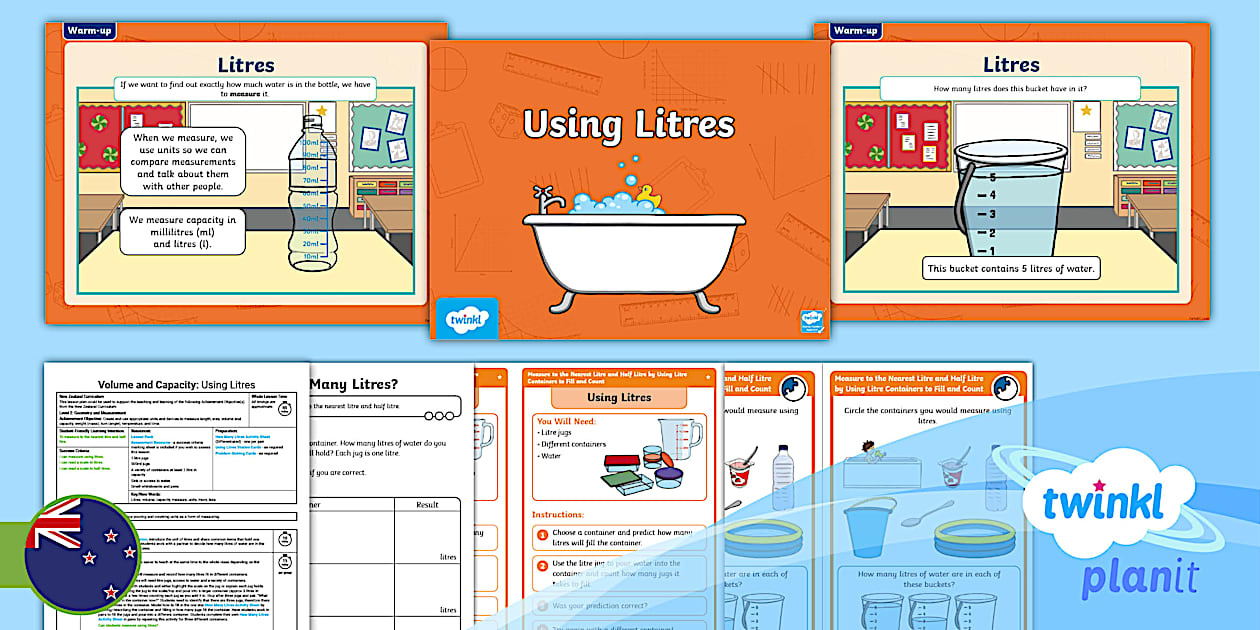Level 2 Volume: Using Litre Containers to Measure Volume
