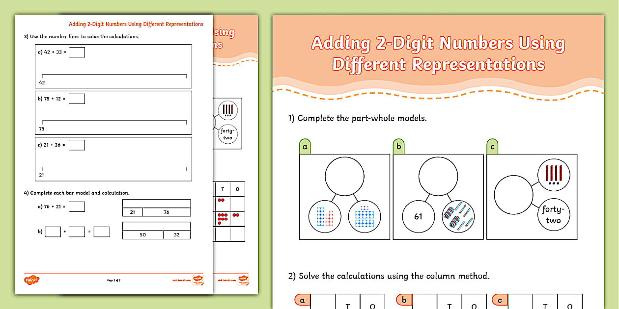 👉 Adding 2-Digit Numbers using Different Representations