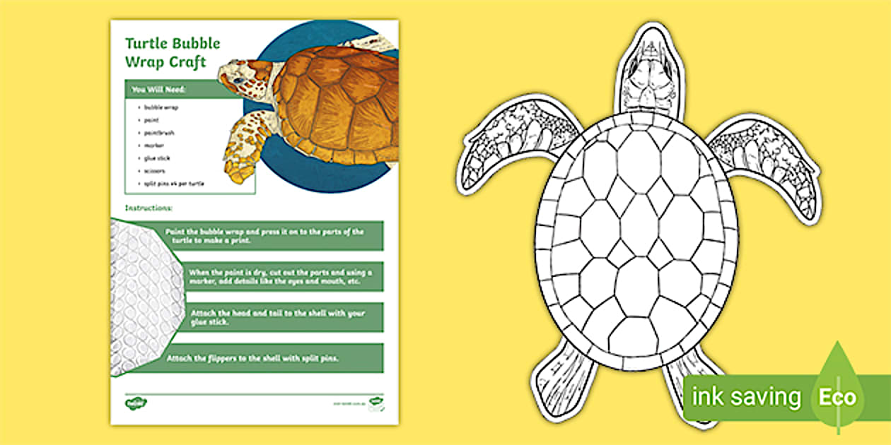 Turtle Bubble Wrap Craft (teacher made) - Twinkl