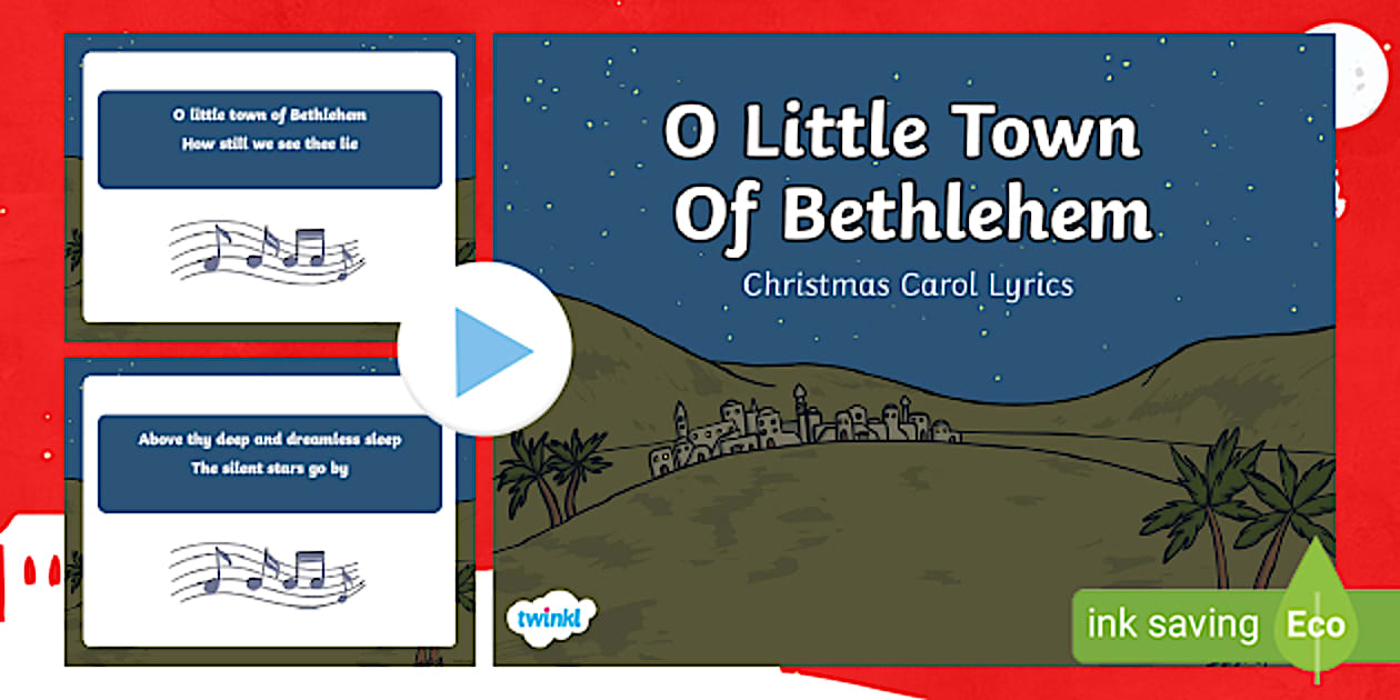 O Little Town Of Bethlehem Christmas Carol Lyrics PowerPoint