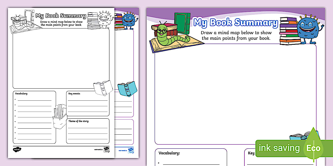 Book Summary Template (teacher made) Twinkl