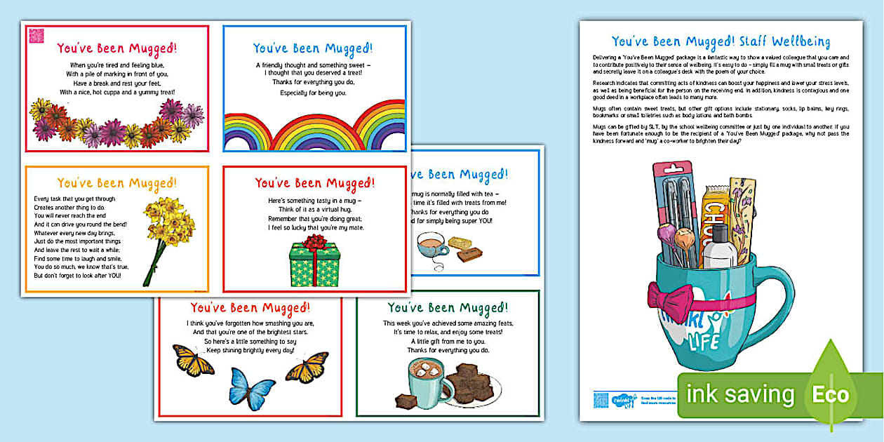 You #39 ve Been Mugged Printable Label Staff Wellbeing Gift