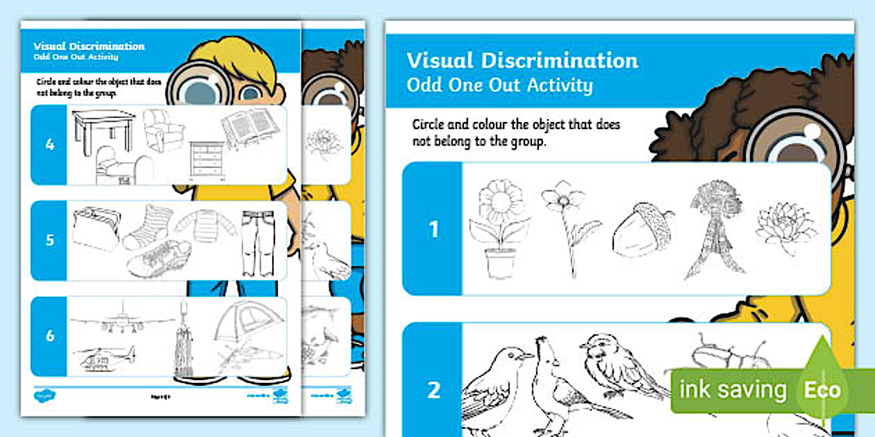 Visual Discrimination Odd One Out Activity (teacher made)