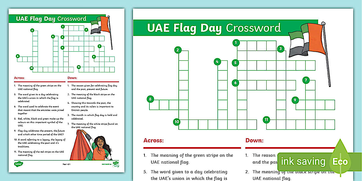 Flag Day Crossword (teacher made) Twinkl