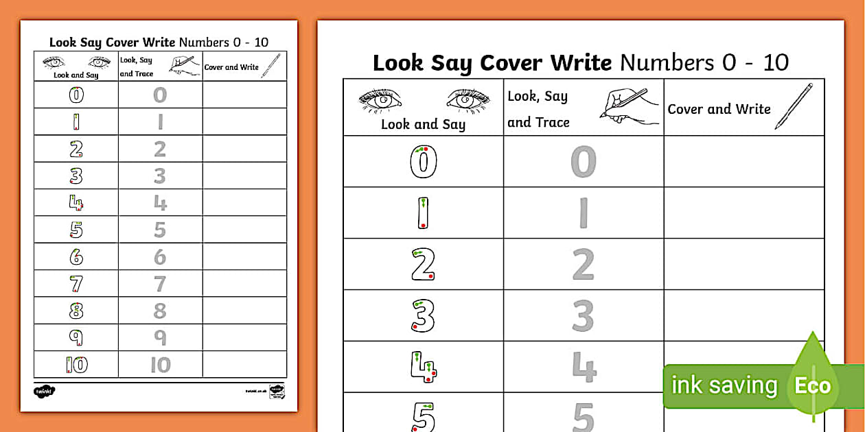 Editable Number Formation 0 to 10 Look, Trace and Write Worksheet