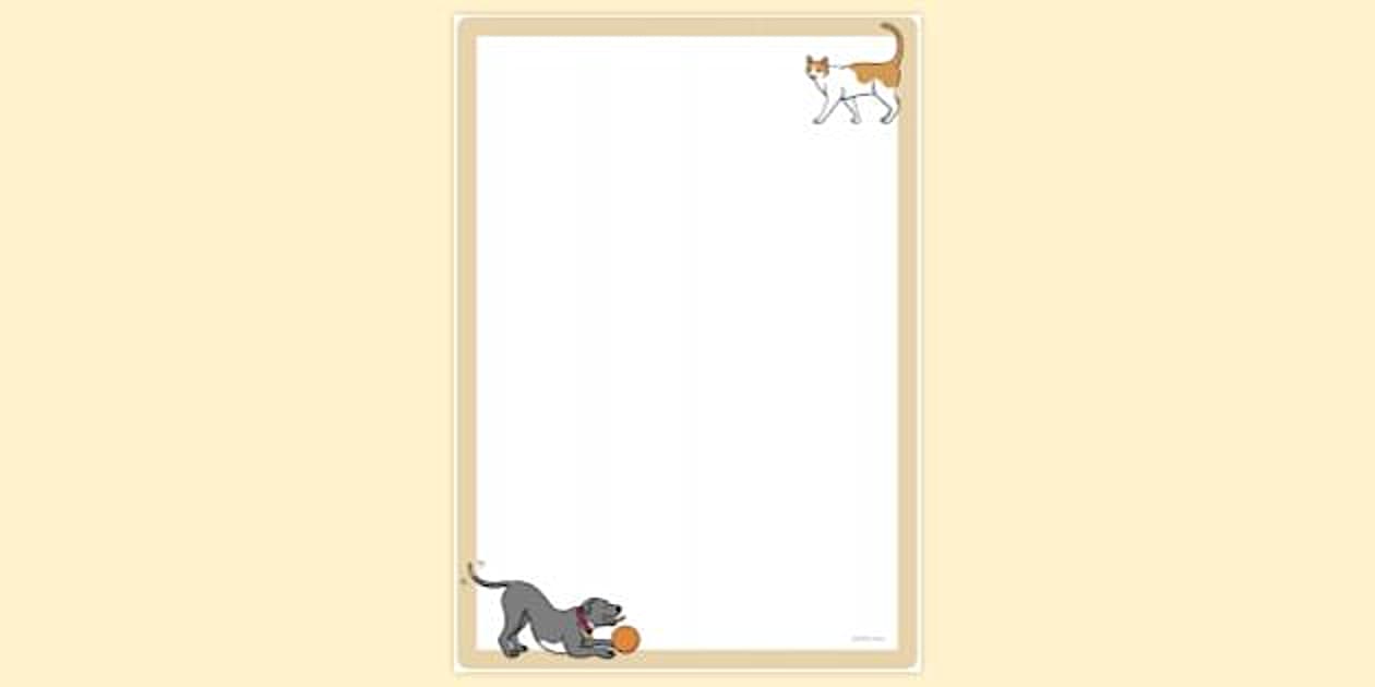Simple Blank Domestic Animals Page Border | Twinkl - Twinkl