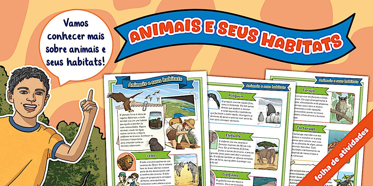 Folha de Atividades: Animais e seus {habitats}