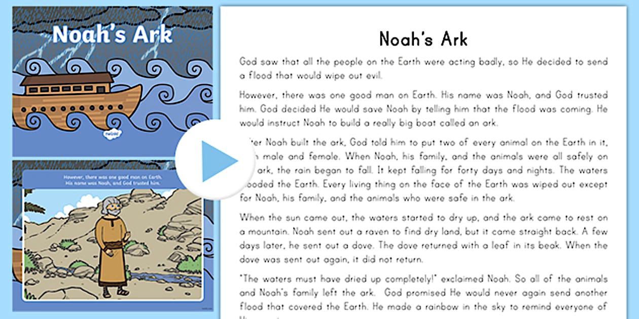 Noah's Ark Story PowerPoint for Kids Twinkl USA
