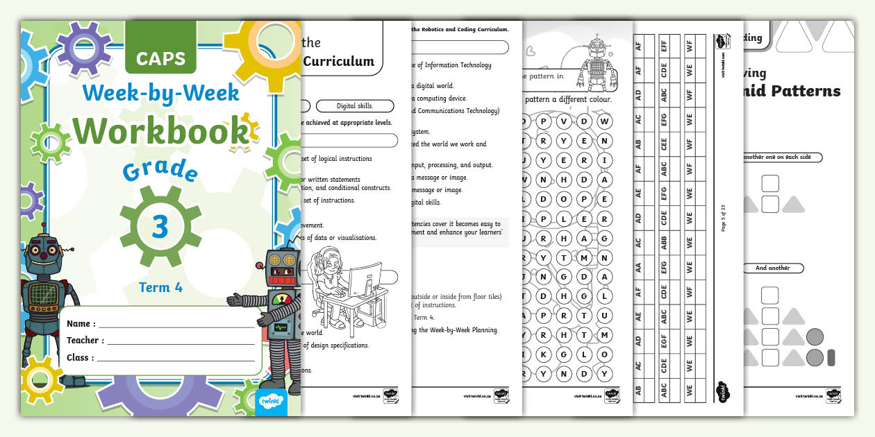 Robotics and Coding - Grade 3 Term 4 CAPS Workbook. - Twinkl