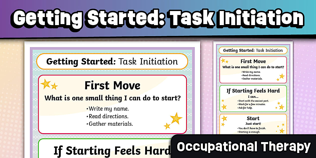Menu Task Ot Getting Started: Task Initiation Executive Function Visual for OT