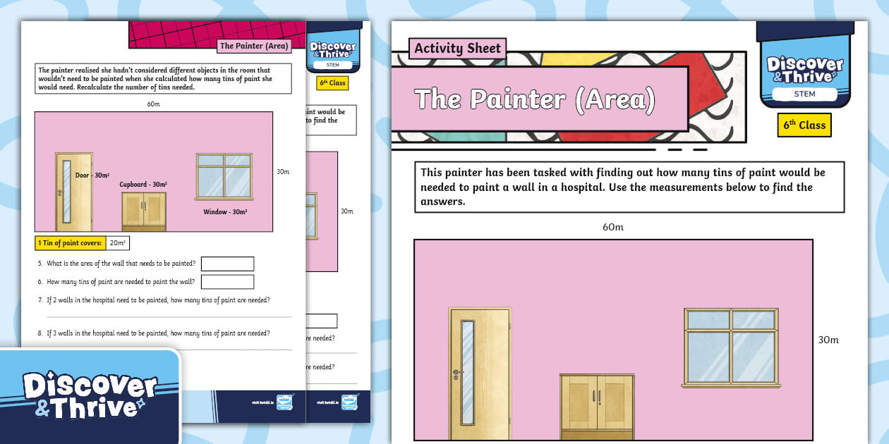 The Painter (Area) Activity Sheet (teacher made) - Twinkl