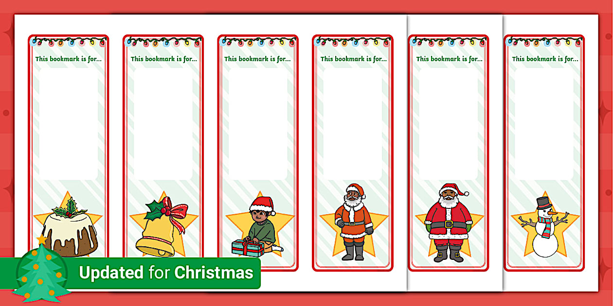 Free Christmas Bookmarks - editable & printable for teachers
