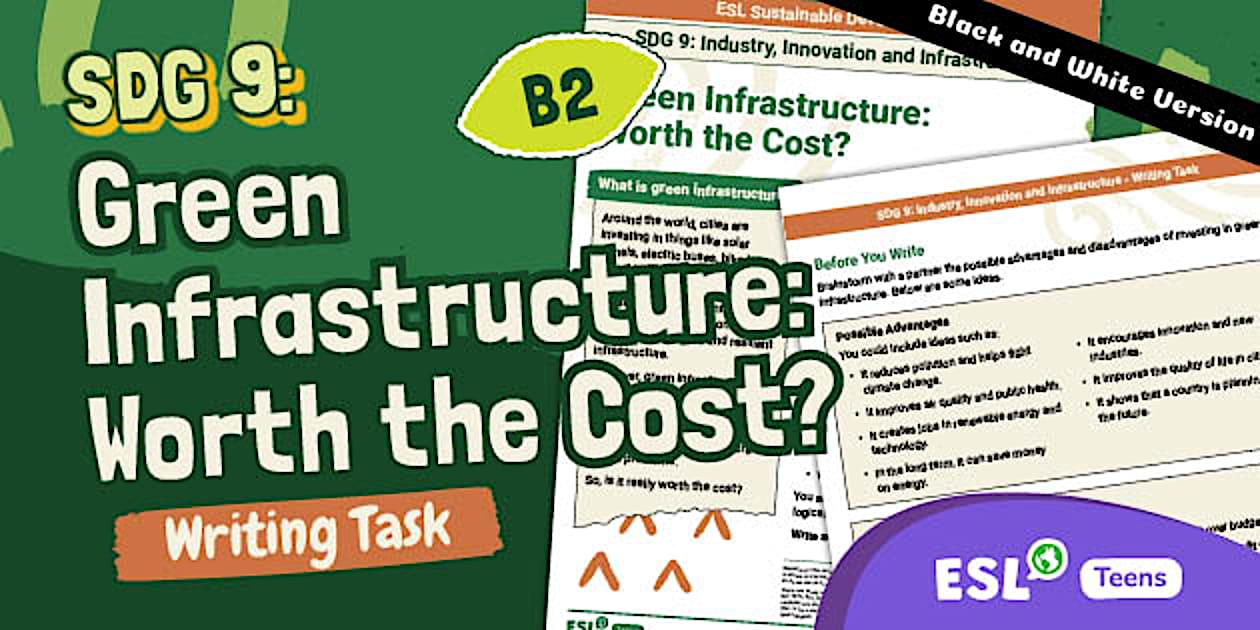 ESL SDG 9 Writing Green Infrastructure [Teens, B2]