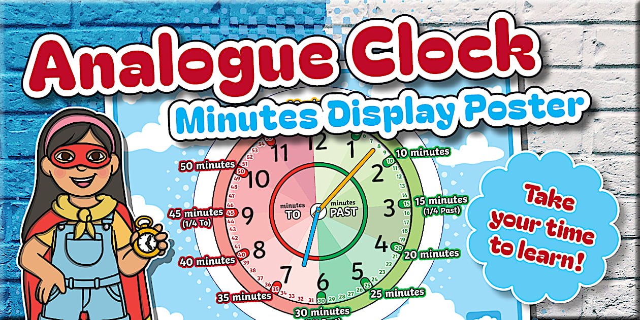 Analogue Clock Minutes Display Poster