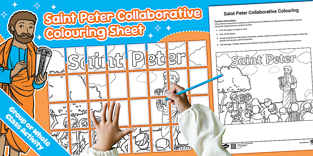 Peter Bot Colouring Saint Peter Collaborative Colouring Activity