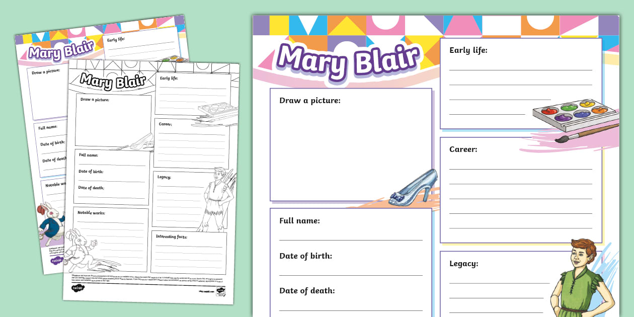 Mary Blair Fact File Template - Twinkl Writing - Twinkl