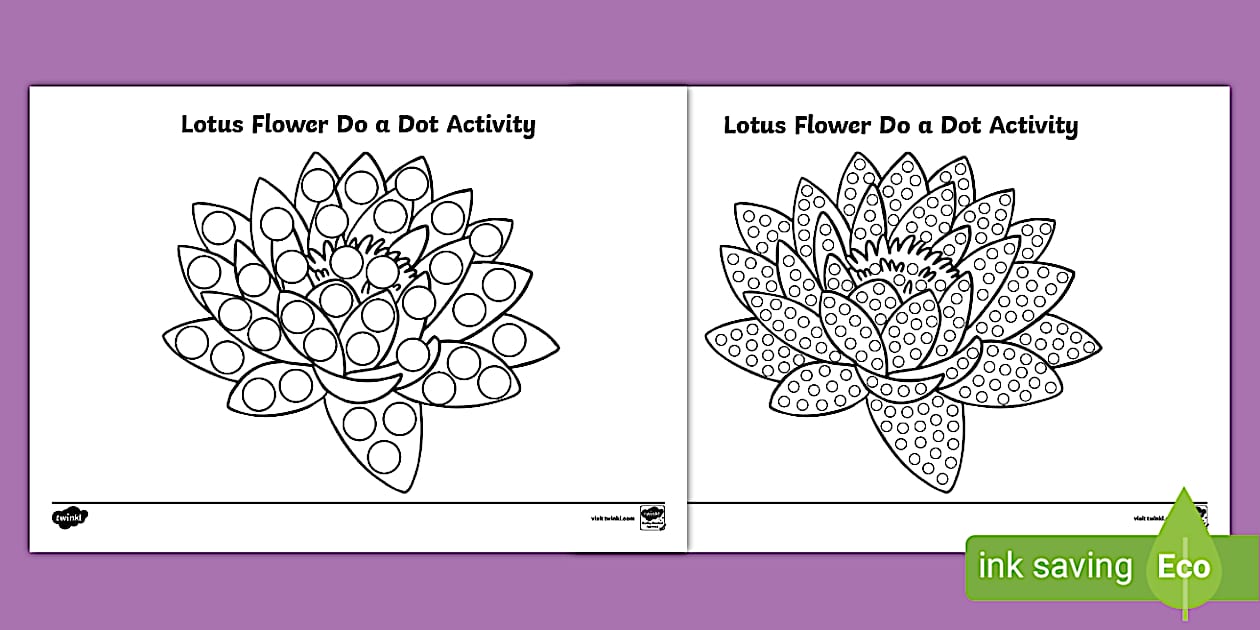 Free Lotus Flower Do a Dot Activity for Kids: Download now