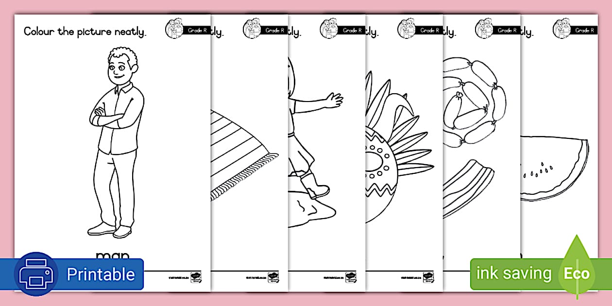 Grade R English -Phonics - Colouring Sheet: Letter M