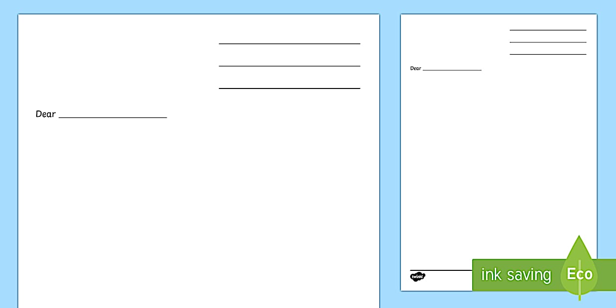 Editable Blank Letter Writing Template (teacher made)