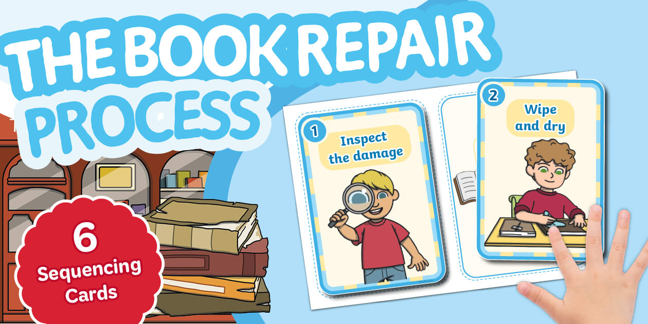 The Book Repair Process Sequencing Cards