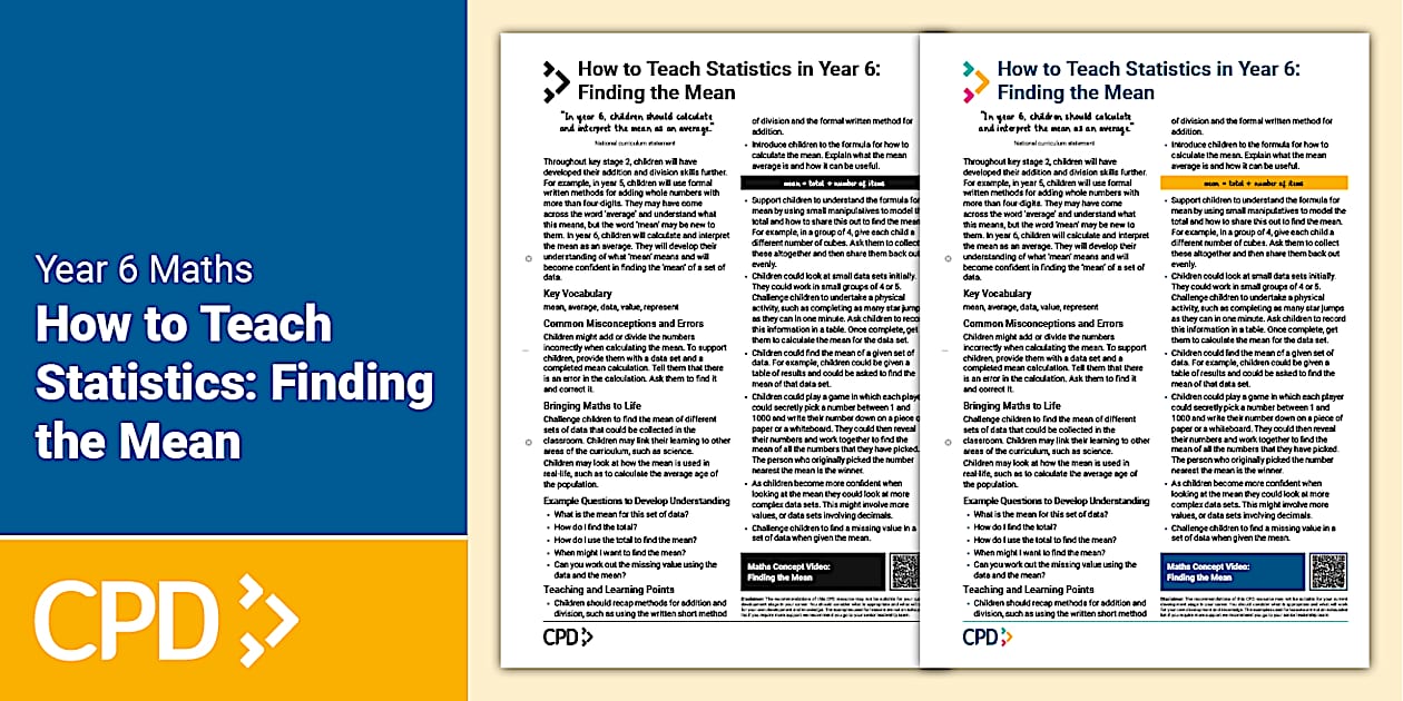 How to teach statistics in year 6 finding the mean twinkl