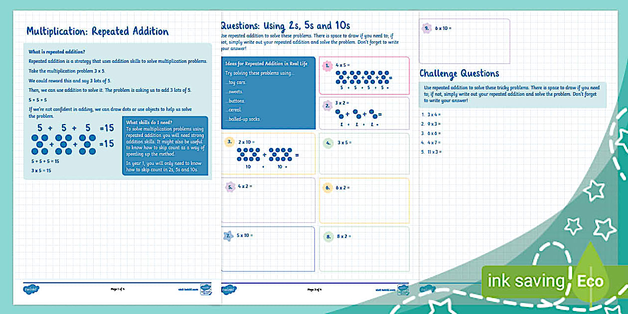 Multiplication: Repeated Addition (Ages 5 - 6) - Twinkl