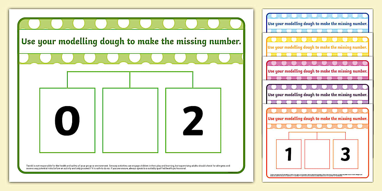 👉 Number Sequencing Missing Number Modelling Dough Mats