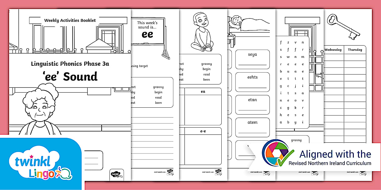 Northern Ireland Linguistic Phonics Phase 3a 'ee' Sound Weekly Activities