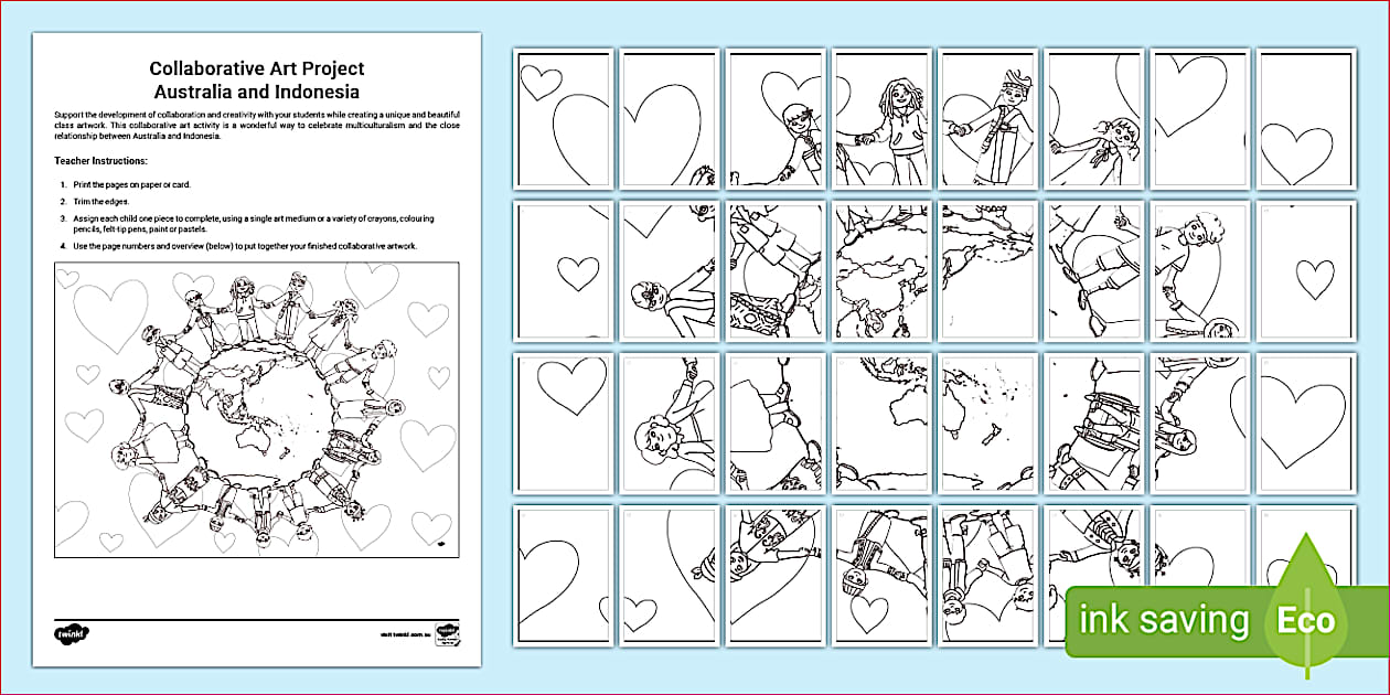 Collaborative Colouring - Australia's Neighbours Indonesia