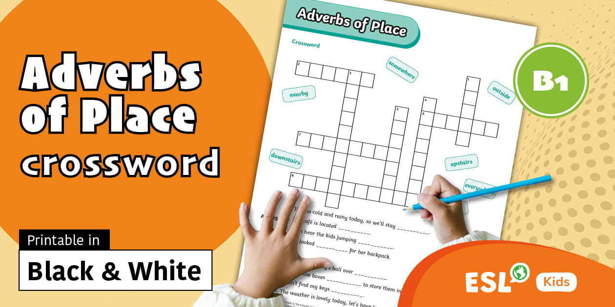 ESL Adverbs of Place Crossword Kids B1