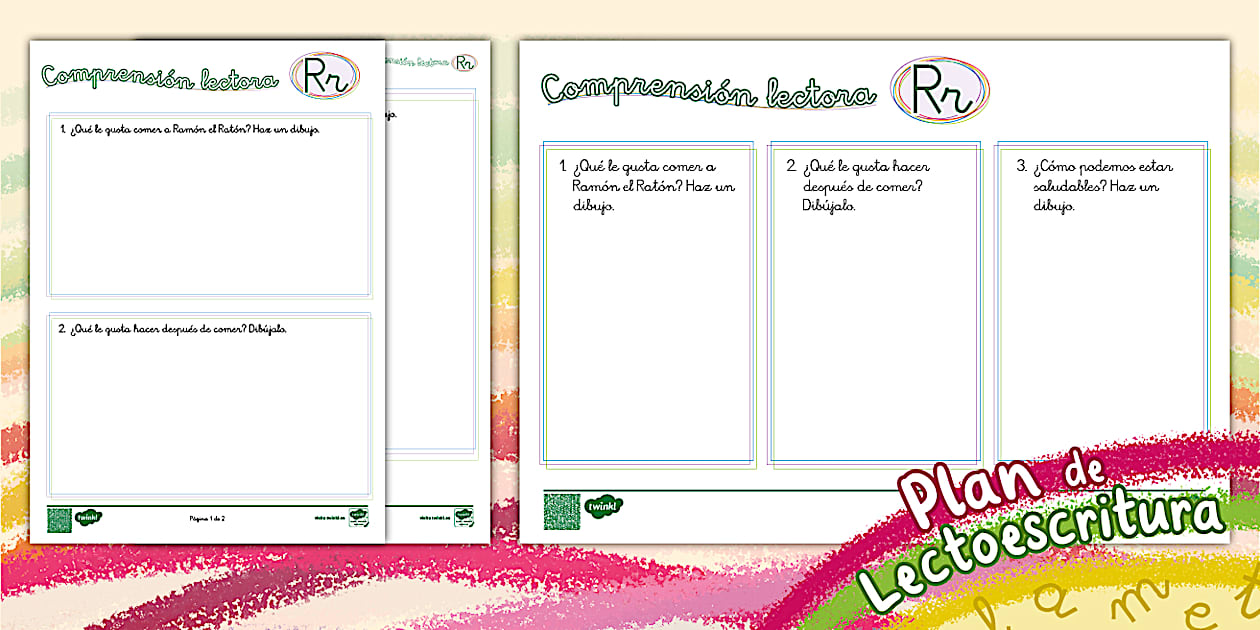 Plan de lectoescritura: La letra R - Comprensión lectora