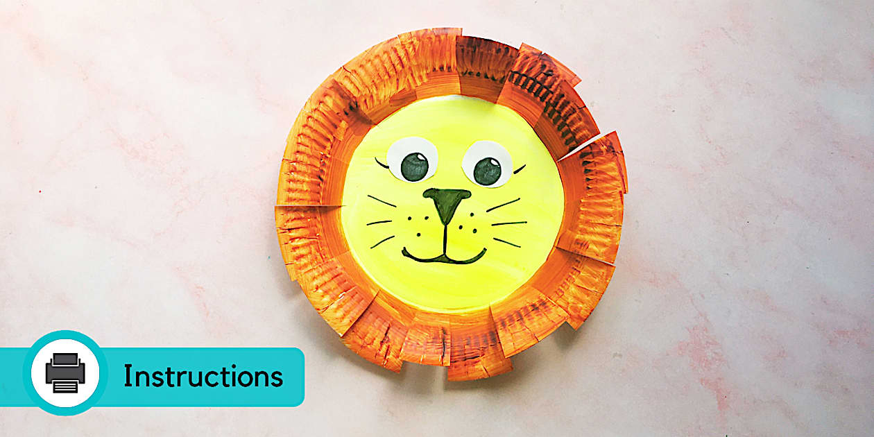 Lion Paper Plate Craft (teacher made) - Twinkl