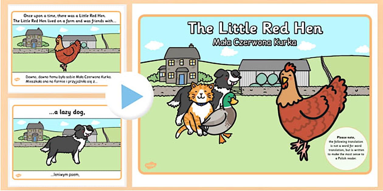 The Little Red Hen Story PowerPoint Polish Translation