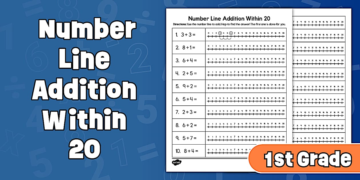 First Grade Number Line Addition Within 20