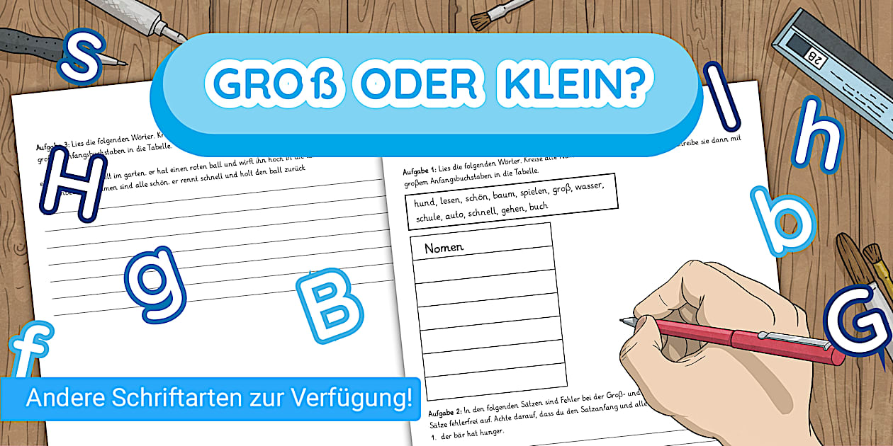Groß oder klein? - Arbeitsblatt (teacher made) - Twinkl