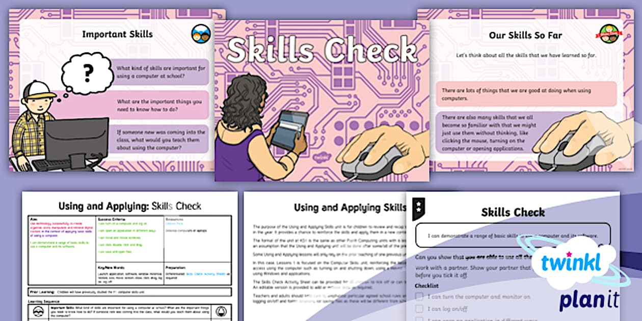 Basic Computer Skills Checklist | Using And Applying Skills