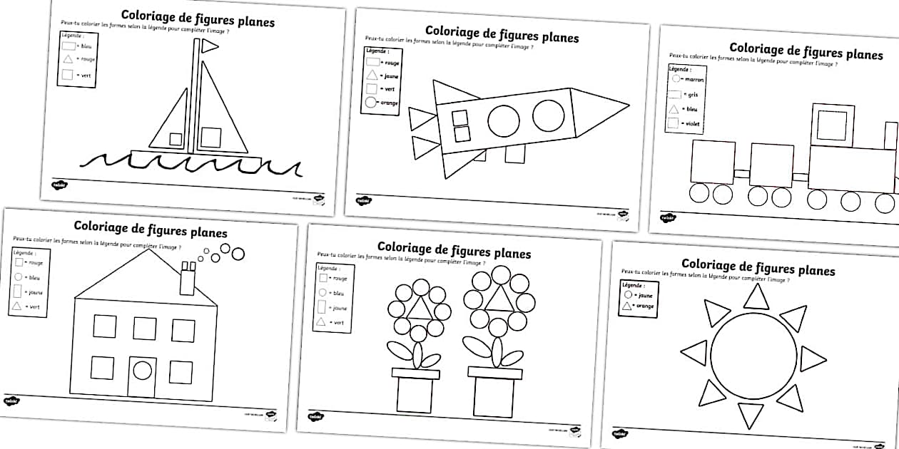Coloriage de formes géométriques - Maternelle - Cycle 1