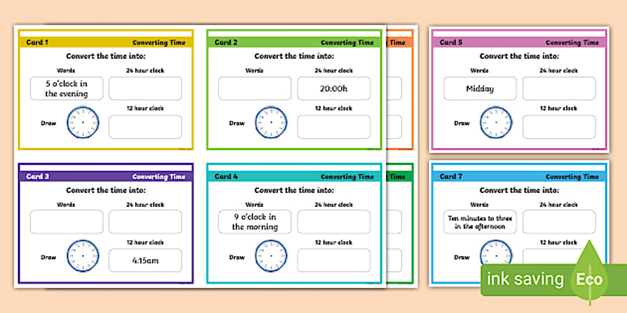 Converting Time Challenge Cards (teacher made) - Twinkl