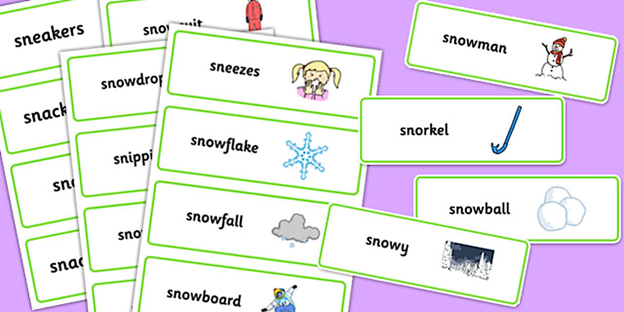 Two Syllable 'SN' Word Cards (Hecho por educadores) - Twinkl