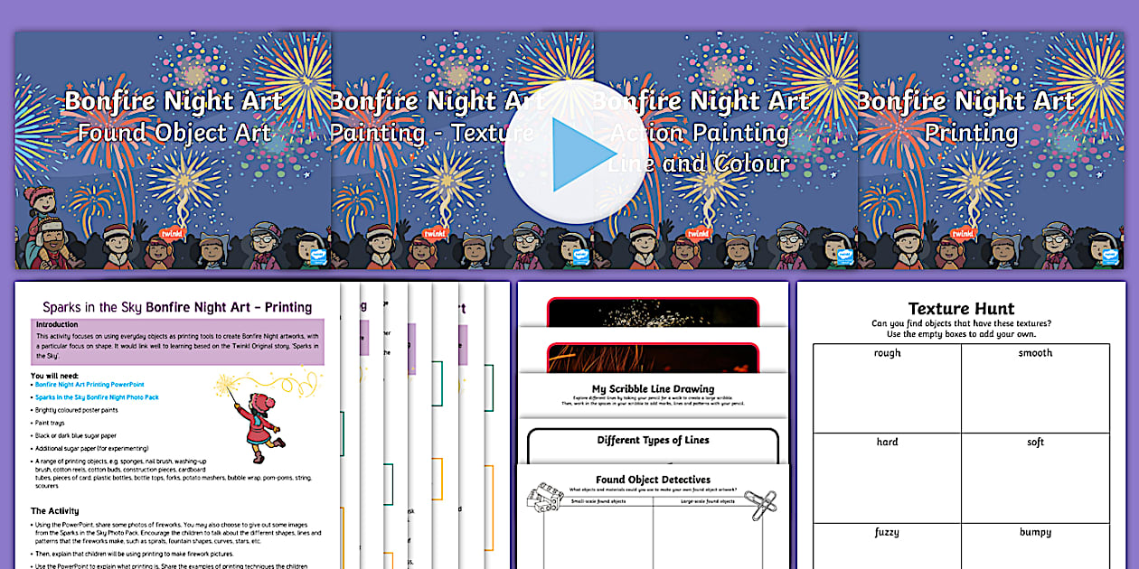 Sparks in the Sky Bonfire Night Art Project Resource Pack