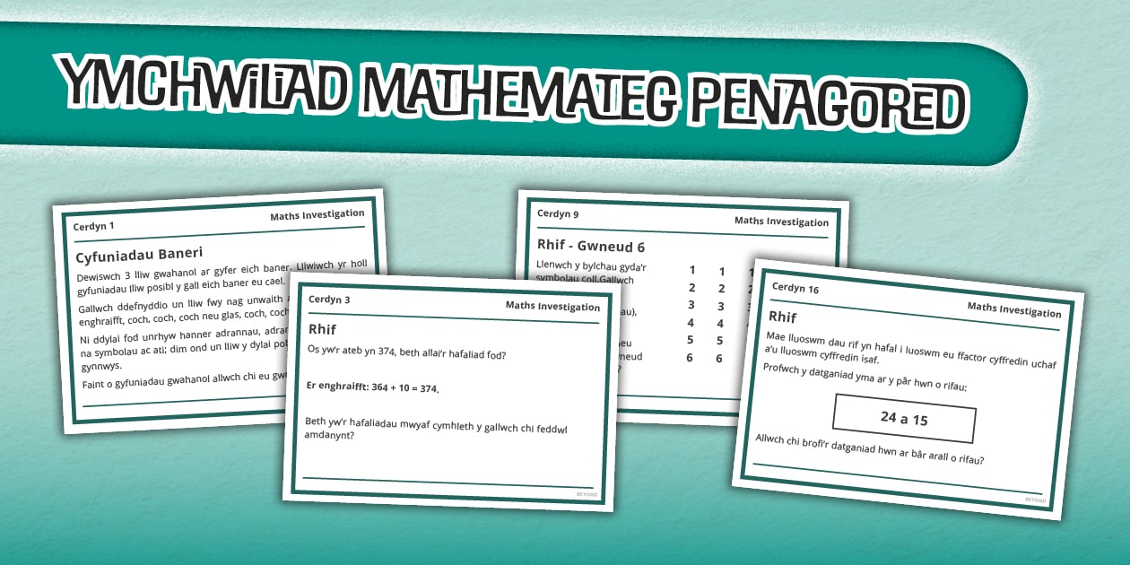 Mathamatig Cardiau Her Beyond Ymchwiliad Mathemateg Penagored