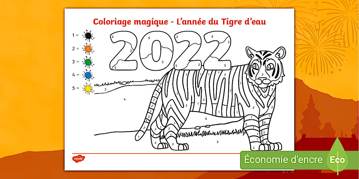 Coloriage magique du Nouvel An chinois 2022 (Teacher-Made)