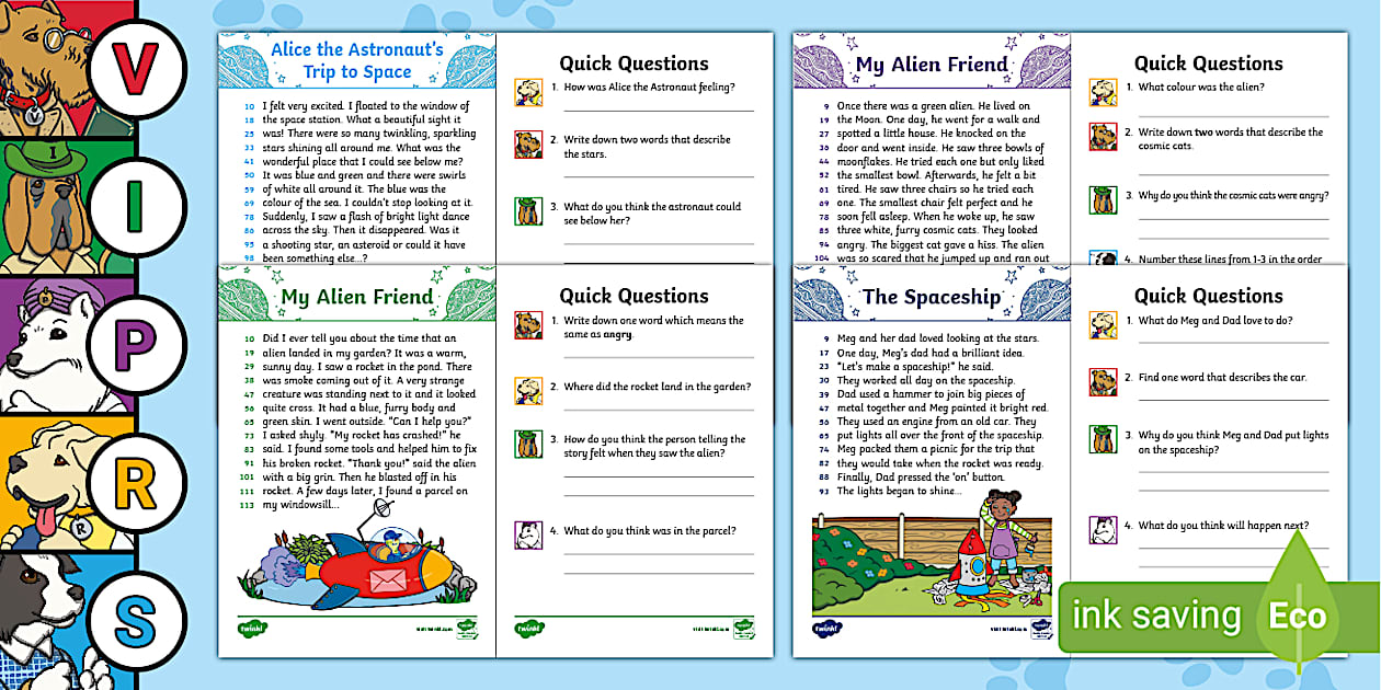 Ks1 60 Second Reads Space Stories Activity Pack Ages 5 7