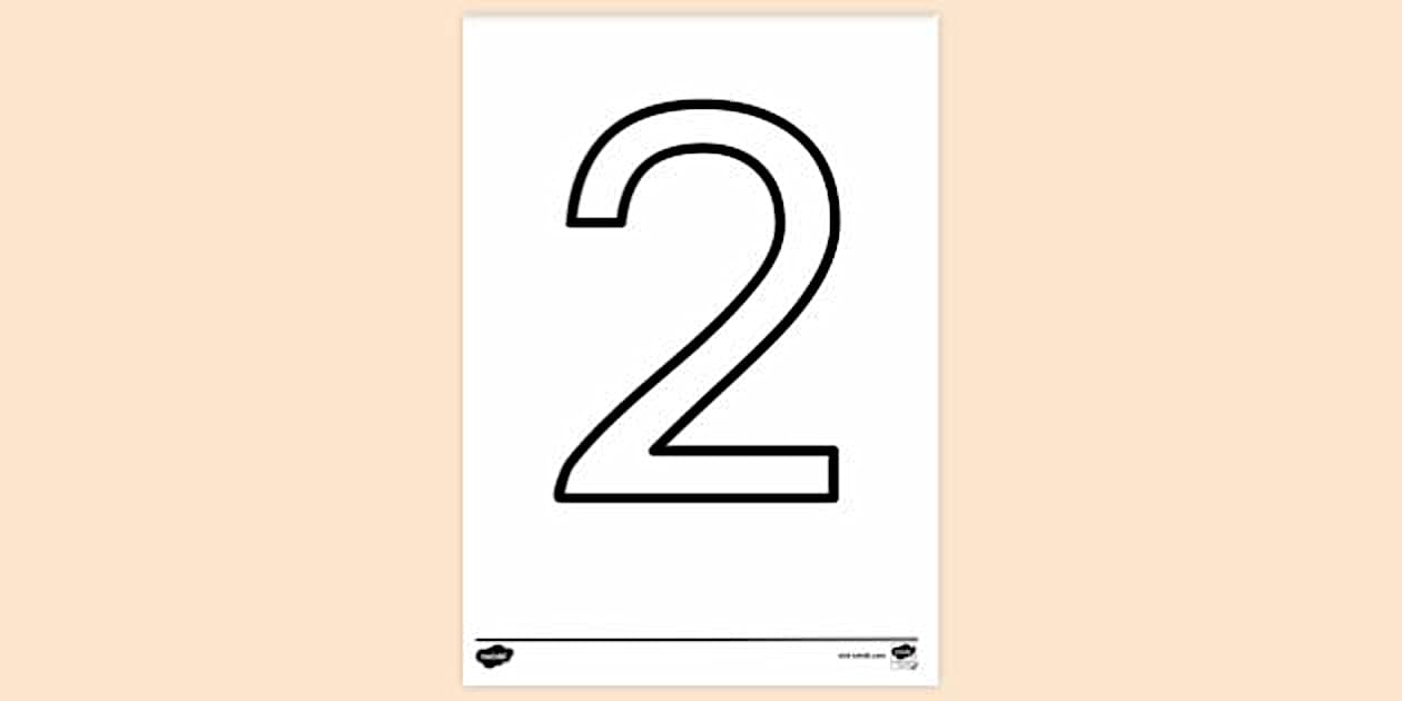 Printable Two Colouring Sheet (Teacher-Made) - Twinkl