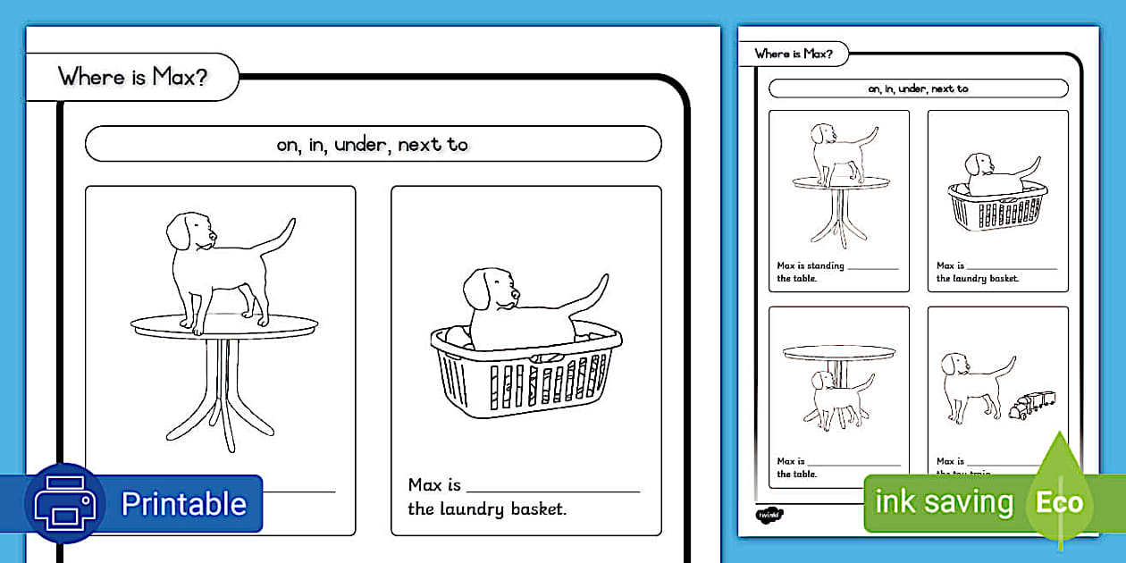 Grade r positional language fill in the blanks twinkl