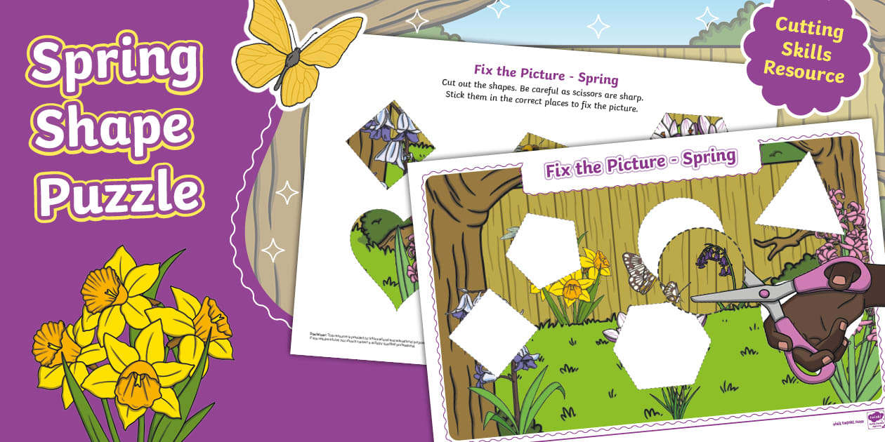 Spring Shape Puzzle - Twinkl