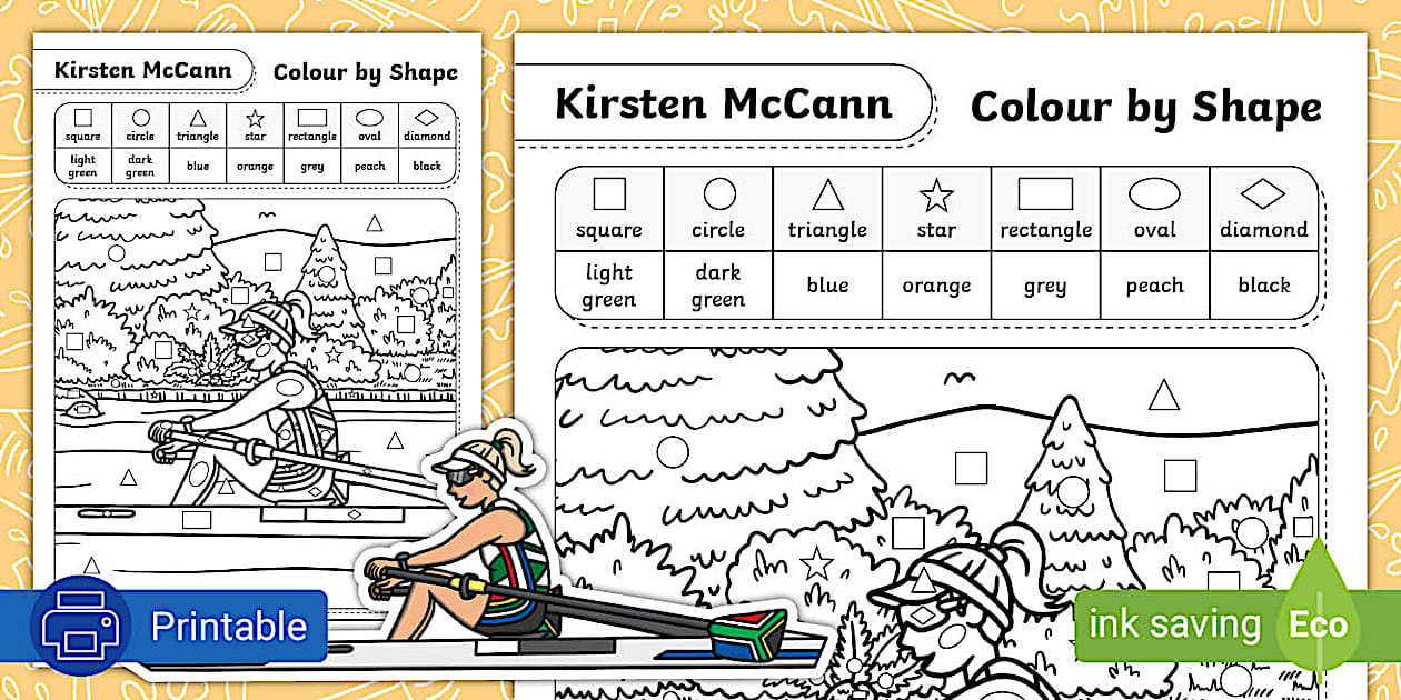 Grade R - Worksheet: Kirsten McCann Colour by Shape