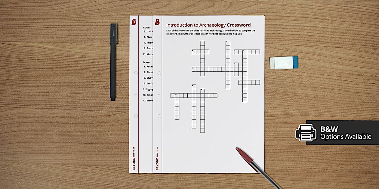 Archaeology (Crossword) (teacher made) Twinkl