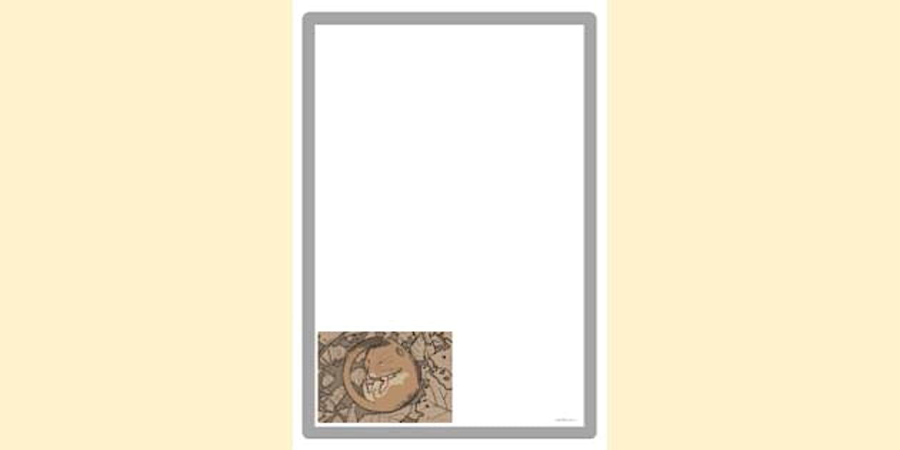 Simple Blank Hibernating Mouse Border | Page Borders | Twinkl